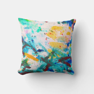 Coussin Canva Artistique Verte. Illustration de Cool viole