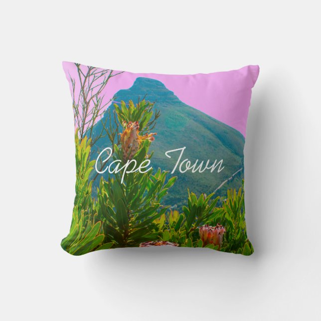 Coussin Cap Afrique du Sud Protea Tête du lion (Recto)