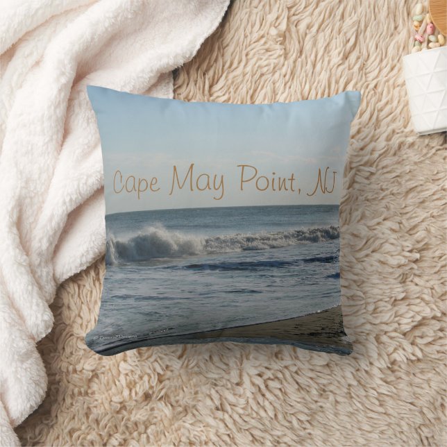 Coussin Cape May Point, NJ Vagues de l'océan Plage de Sand (Couverture)