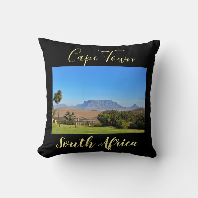 Coussin Cape Town Table Mountain View Gris (Recto)