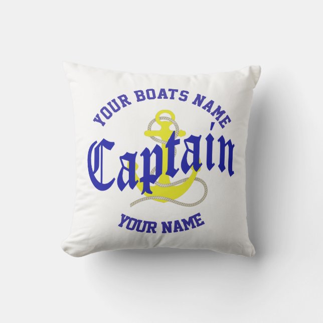 Coussin Capitaine de bateau avec ancre (Recto)