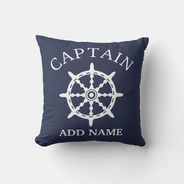 Coussin Capitaine de bateau (personnalisez Name de (Recto)
