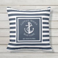 Capitaine personnalisé bleu marine ancre nautique