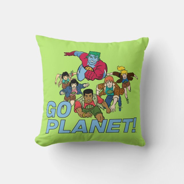 Coussin Capitaine Planète et les Planètes - Allez Planète  (Recto)