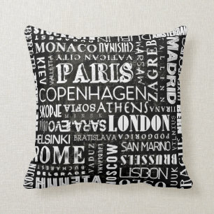 Coussin Capitales de carreau de typographie de l'Europe