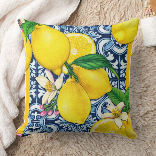 Coussin Capri motif citron (Couverture)