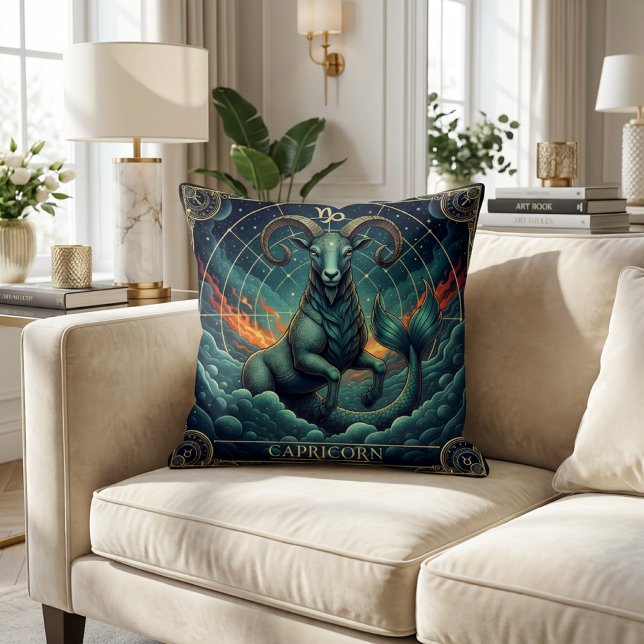 Coussin Capricorn Zodiac Celestial (Créateur téléchargé)