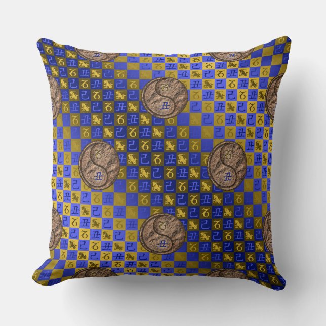 Coussin Capricorne & Bœuf de Terre (Recto)