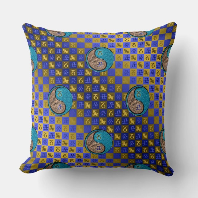 Coussin Capricorne & Bœuf d'eau (Recto)
