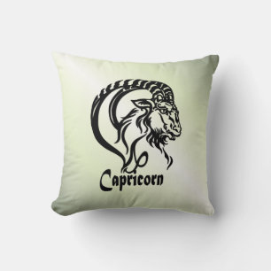 Coussin Capricorne Chèvre de mer Zodiac vert