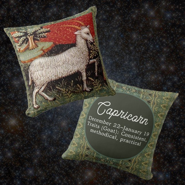 Coussin Capricorne chèvre signe Zodiac fête d'anniversaire (Créateur téléchargé)