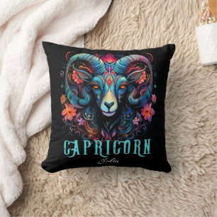 Coussin Capricorne d'art psychédélique Nom du zodiaque