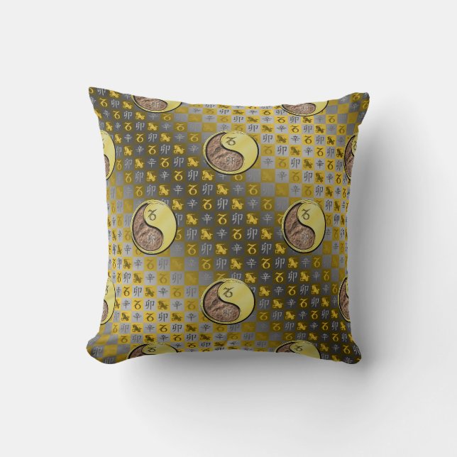 Coussin Capricorne & Lapin Métal (Recto)