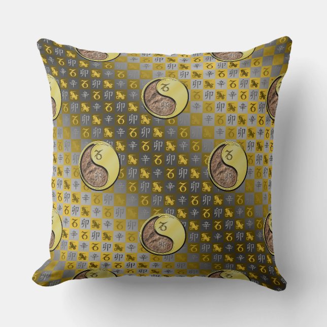 Coussin Capricorne & Lapin Métal (Recto)