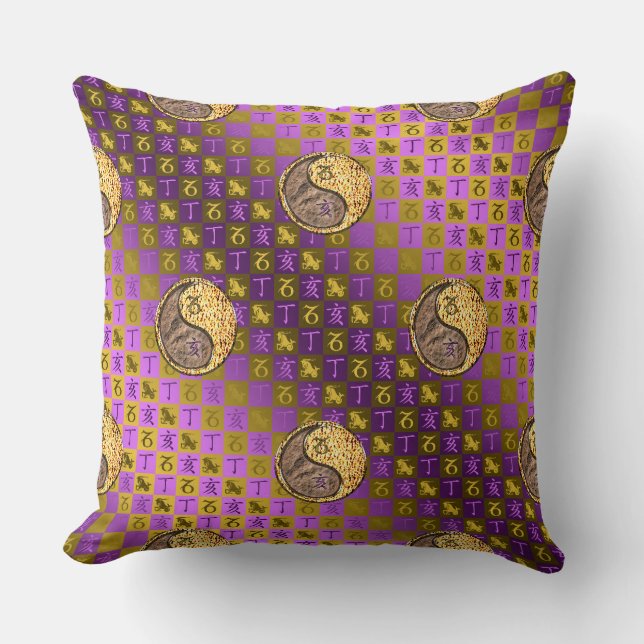 Coussin Capricorne & Sanglier de feu (Recto)