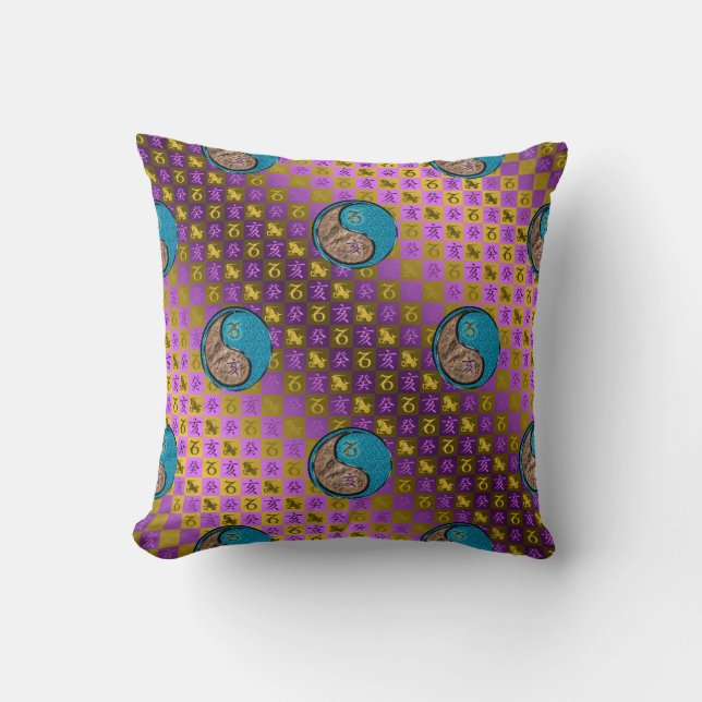 Coussin Capricorne & Sanglier d'eau (Recto)