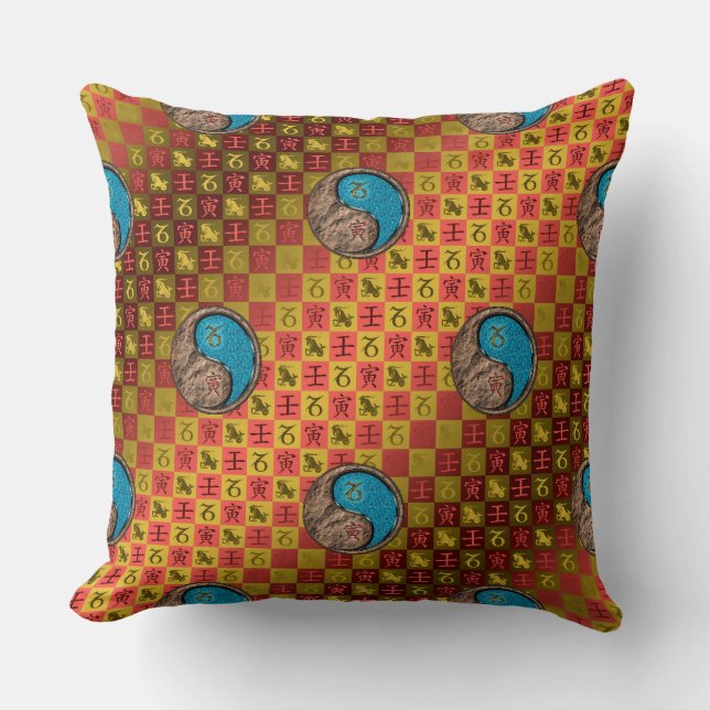 Coussin Capricorne & Tigre d'eau (Recto)