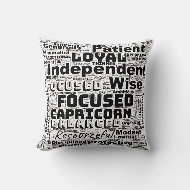 Coussin Capricorne Zodiac Mot Cloud Inspiration (Recto)