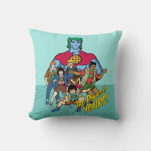 Coussin Captain Planet Group Graphic - La Puissance Est À 