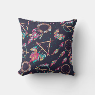 Coussin Capteurs de rêve : motif vintage sans soudure.