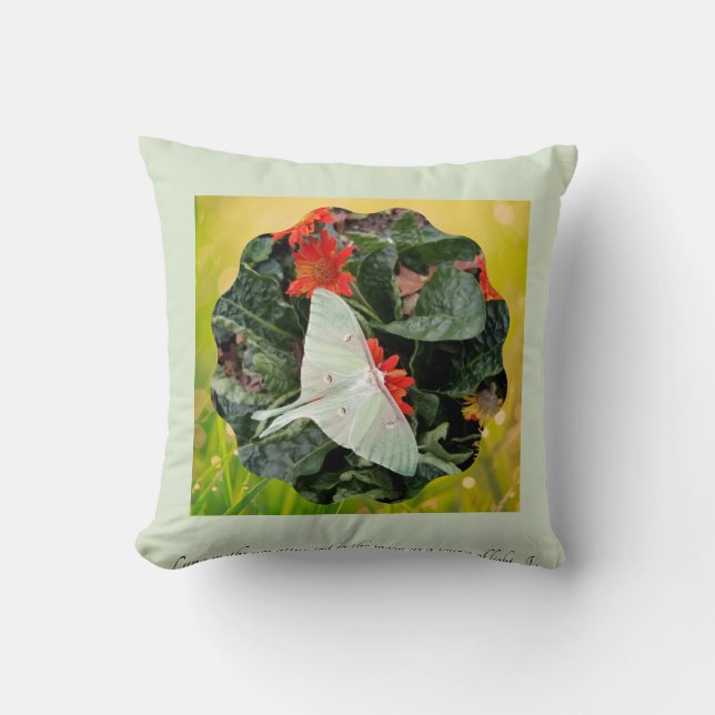 Coussin Captivant Luna Moth (Recto)