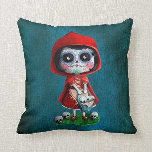 Coussin Capuchon de rouge de Dia de los Muertos Little