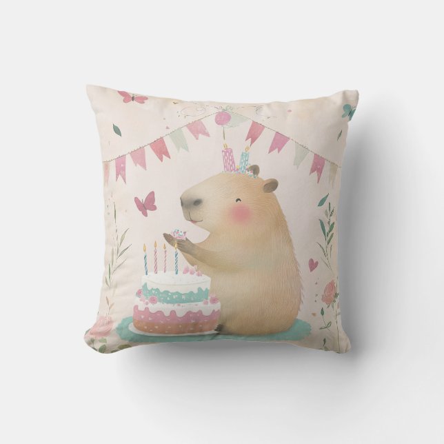 Coussin Capybara Anniversaire De Lève De Basse (Recto)