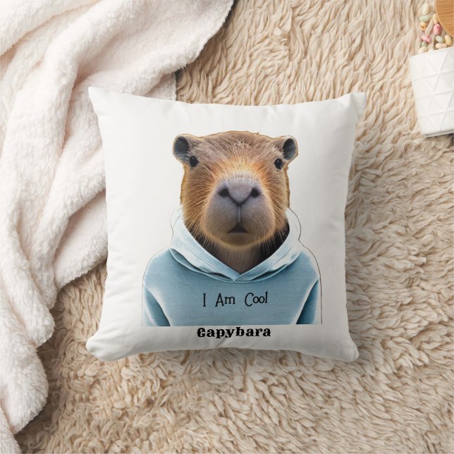 Coussin CAPYBARA Dans Un Sweat - shirt à capuche Je Suis C (Couverture)