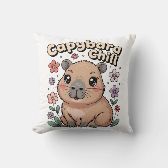 Coussin Capybara Détente (Recto)