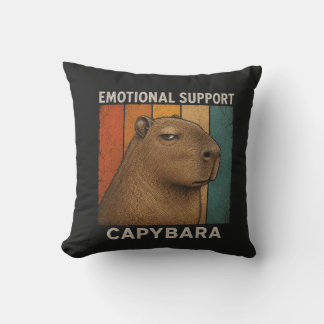 Coussin Capybara Détente Rétro Coucher de Soleil Vintage A