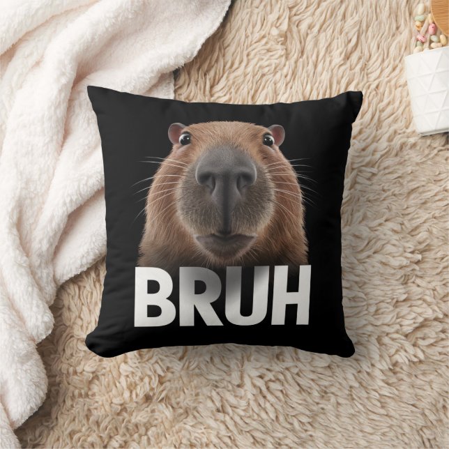 Coussin Capybara Drôle Bruh  (Couverture)