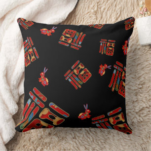Coussin Caractère chinois unique 福 Bénédictions Lapins Ann