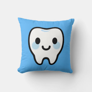 Coussin Caractère de dent souriante – Illustration mignonn