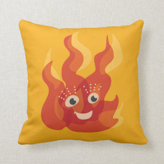 Coussin Caractère heureux de flamme brûlante du feu