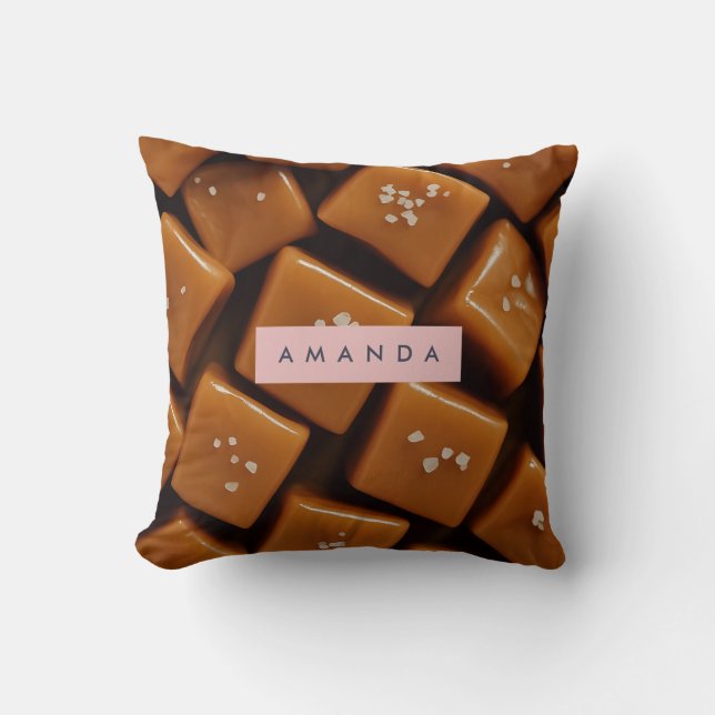 Coussin Caramel salé chaud personnalisé (Recto)