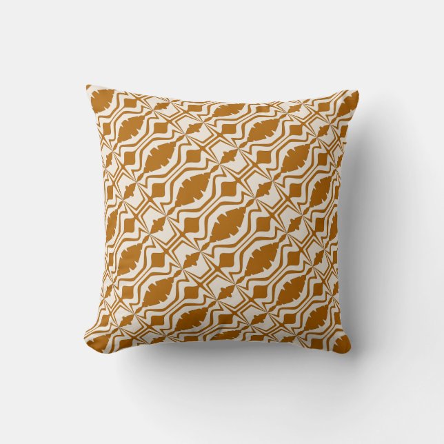 Coussin Caramel Tan sur Beige Slanted Sound Wave Small Til (Recto)