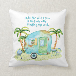 Coussin Caravane bleue de campeur d'aquarelle - conclusion