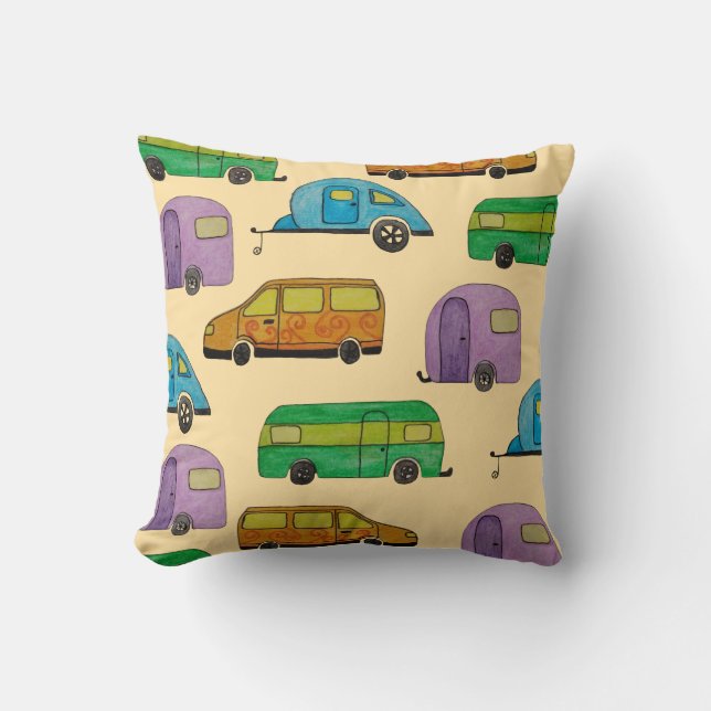 Coussin Caravanes de camping (Recto)