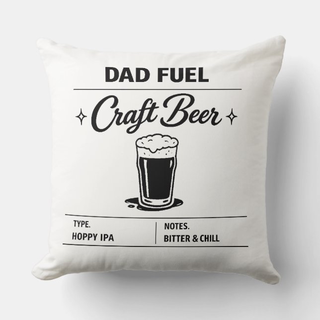 Coussin Carburant Papa – Bière artisanale pour la fête des (Recto)