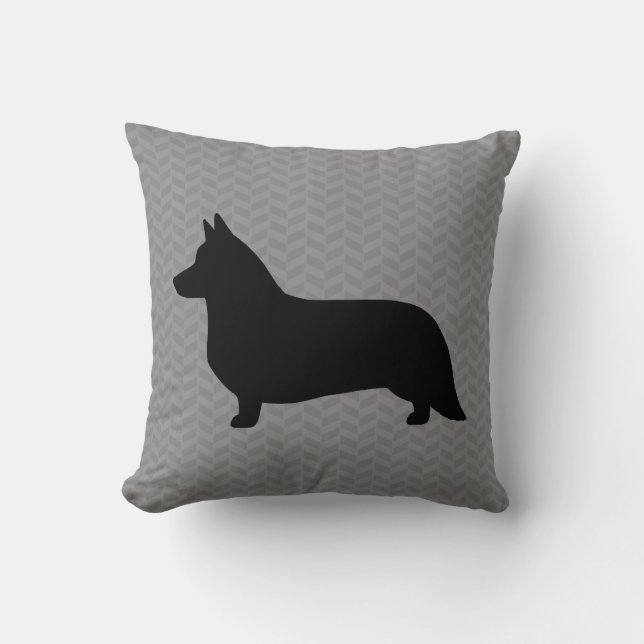 Coussin Cardigan Welsh Corgi Silhouette (Recto)