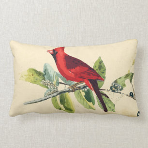 Coussin cardinal de décor d'oiseau