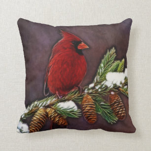 Coussin Cardinal et Pinecones