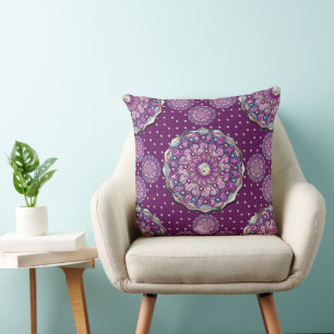 Coussin Cardinal rouge Rosace