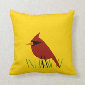 Coussin Cardinal sur l'herbe avec Jaune clair
