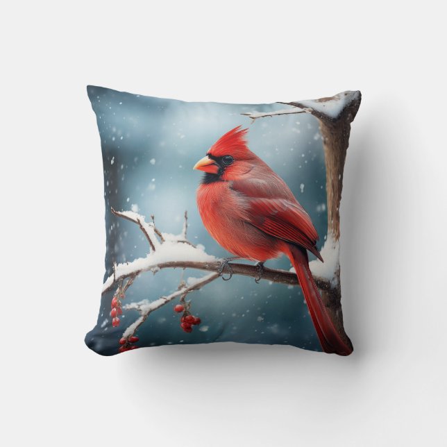 Coussin Cardinal Winter #1 (Recto)