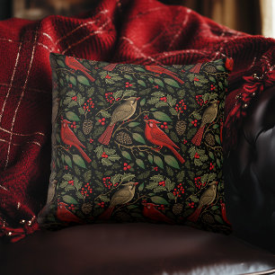 Coussin Cardinaux de Noël sombres et maussades