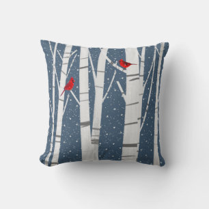Coussin Cardinaux rouges dans les flocons de neige