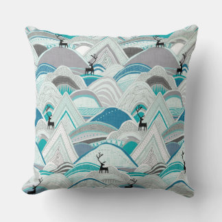Coussin caribou bleu