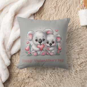 Coussin Caricature adorée Koala Coeurs Saint Valentin