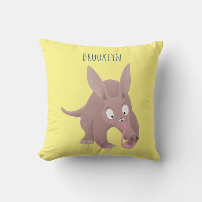 Coussin Caricature amusante de Aardvark (Recto)